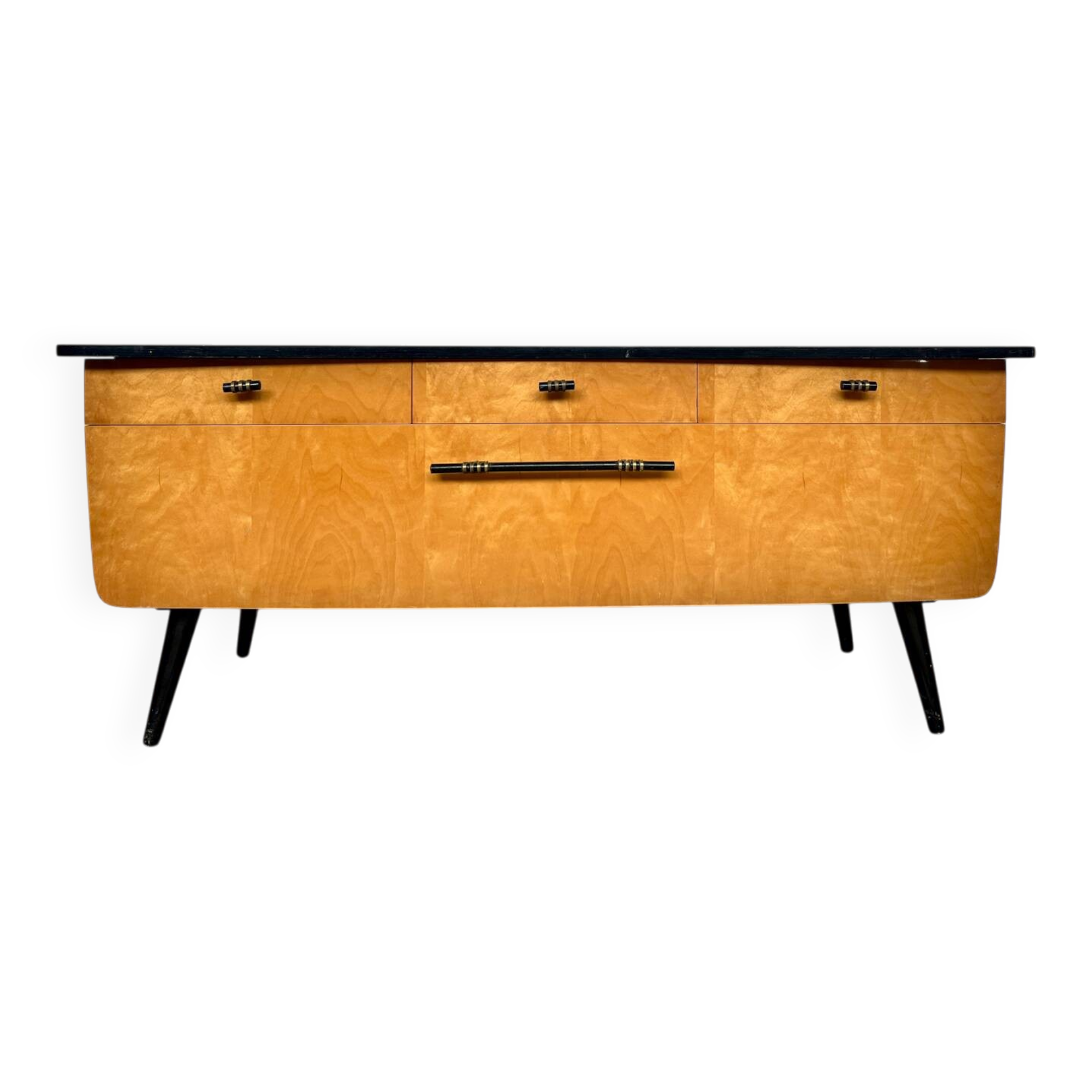 Two-tone vintage TV cabinet sideboard