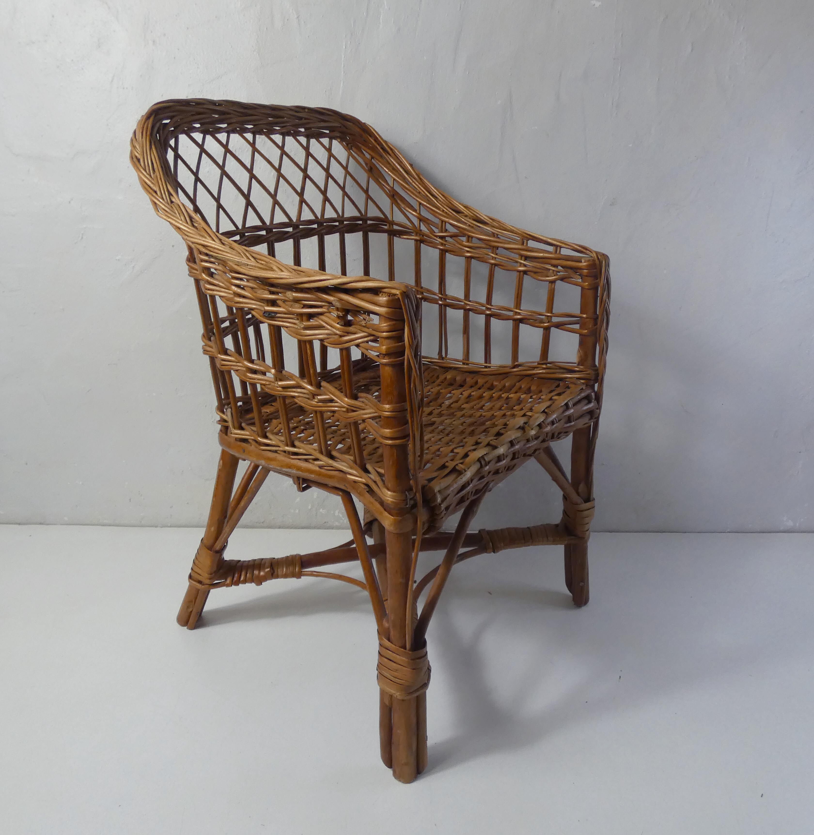 Rattan armchair for children