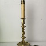 Brass candle-shaped lamp