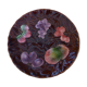 Dish a cakes Sarreguemines vintage 1970, dabbling in enamelled ceramic, fruits