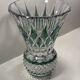 Val Saint-Lambert "Pineapple" vase in double-layered and cut green crystal. Height: