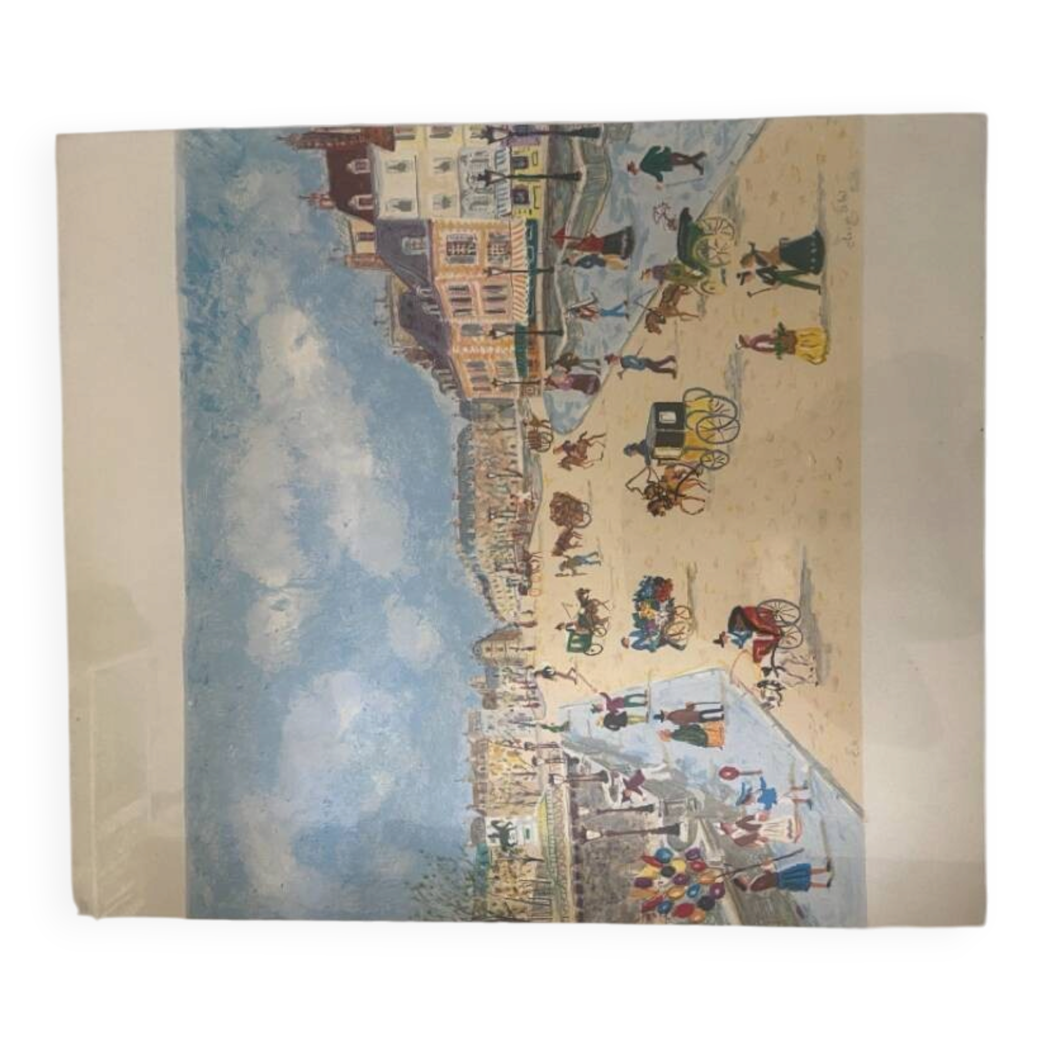 Claude Marin – Beach Scene – Original signed oil painting. Magnificent work.