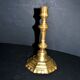 Antique 18th-century octagonal cut-out bronze candlestick in the Louis XIV style.