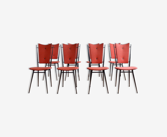 Suite de 8 chaises vintage 1950