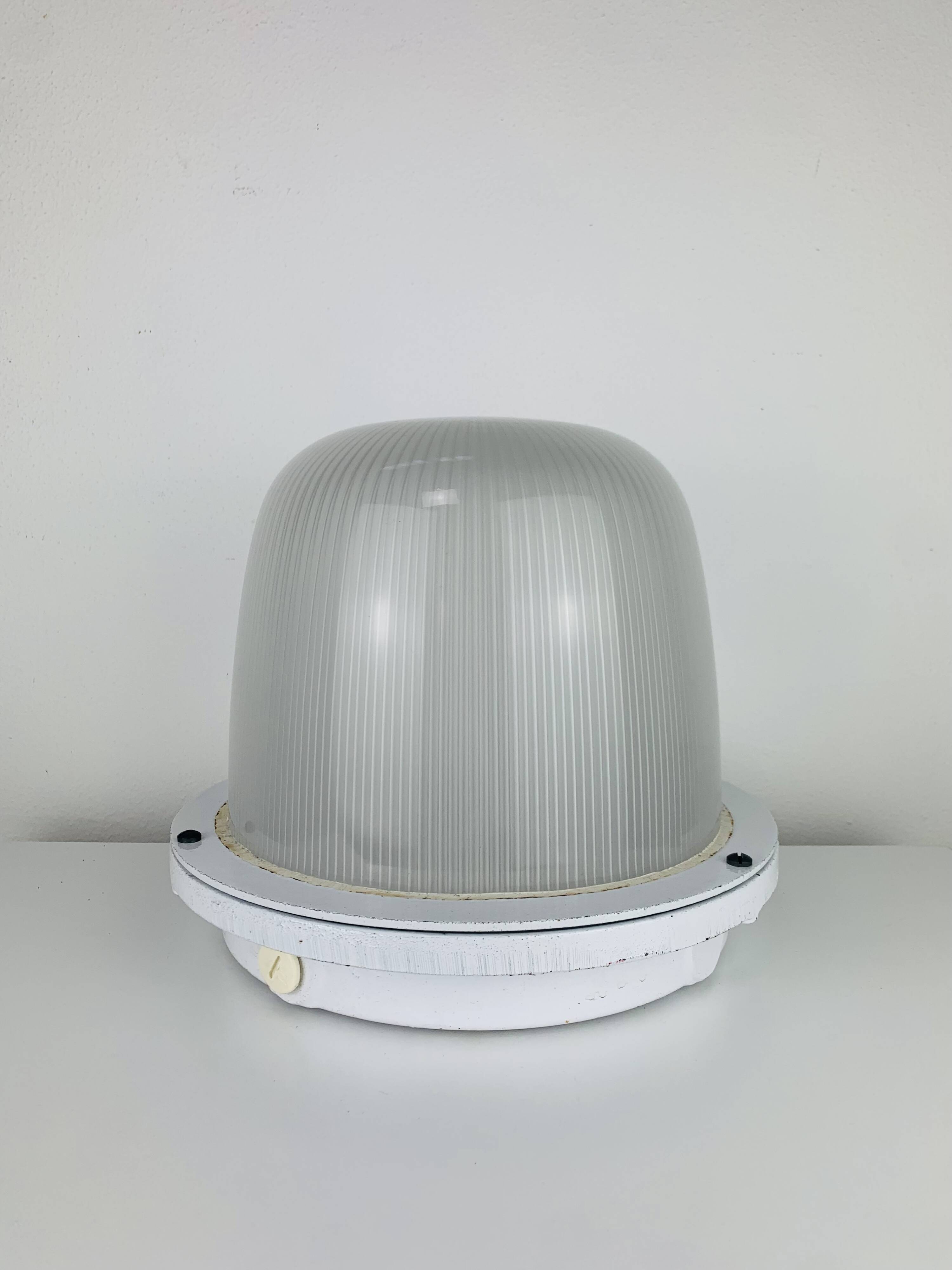 Holophane industrial porthole ceiling light, wall light, 1960s