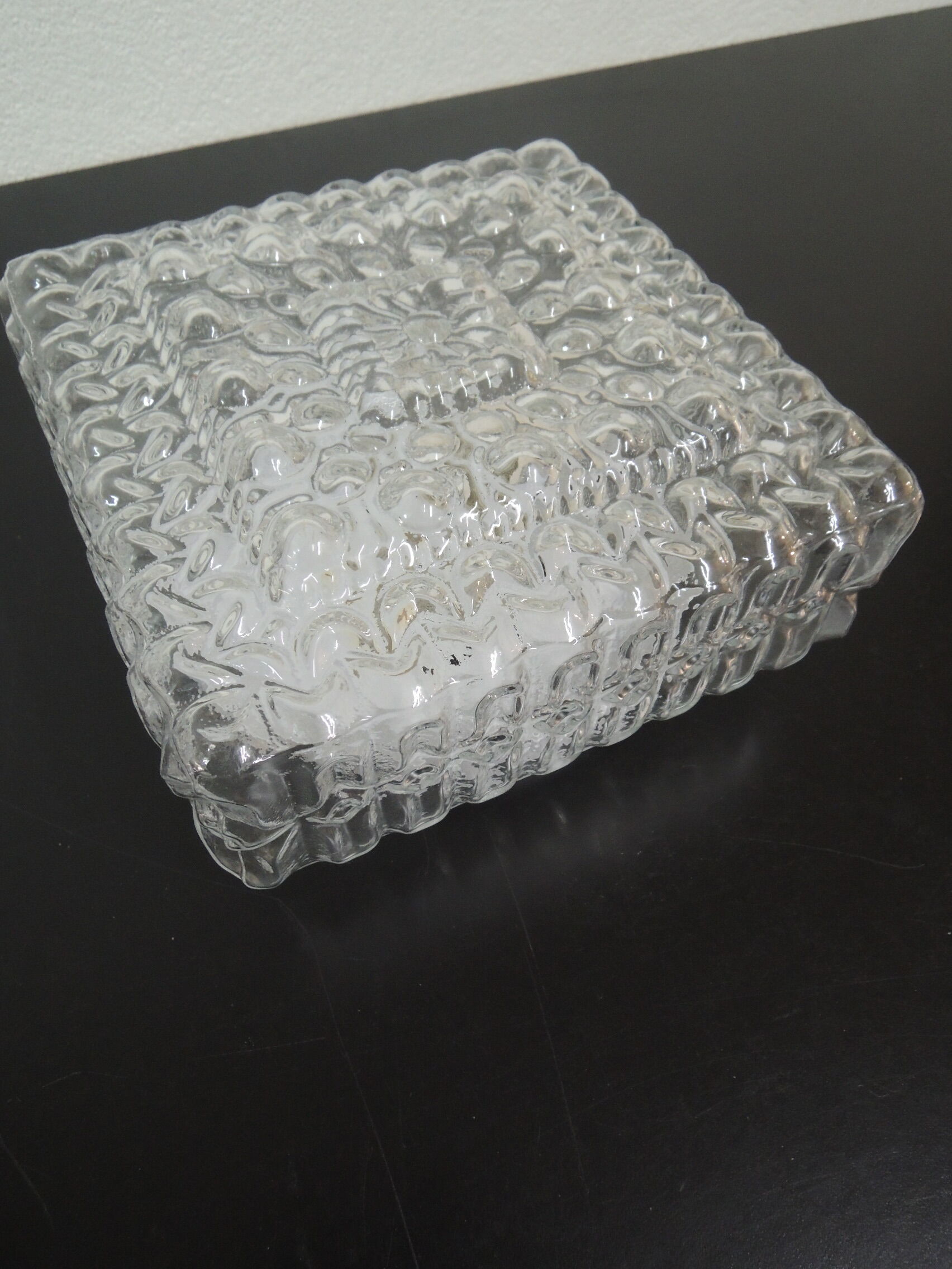 Square glass ceiling light