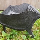 Old vintage black cast iron fireplace