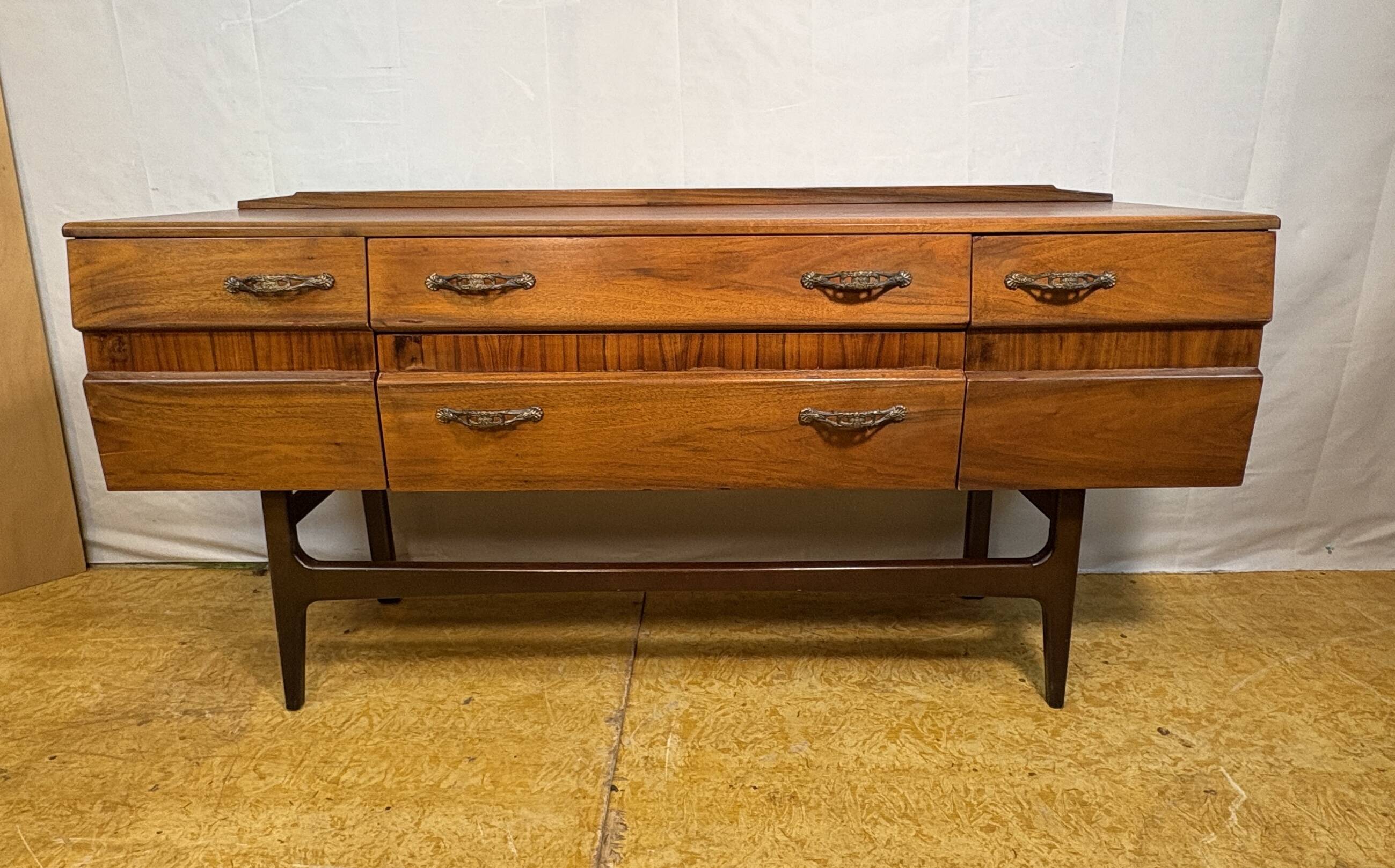 Mid-Century Retro Vintage Walnut Sideboard by Meredew 1960s  Sleek Design