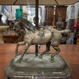 Table lamp in the Maison Charles style made of bronze featuring a horse.