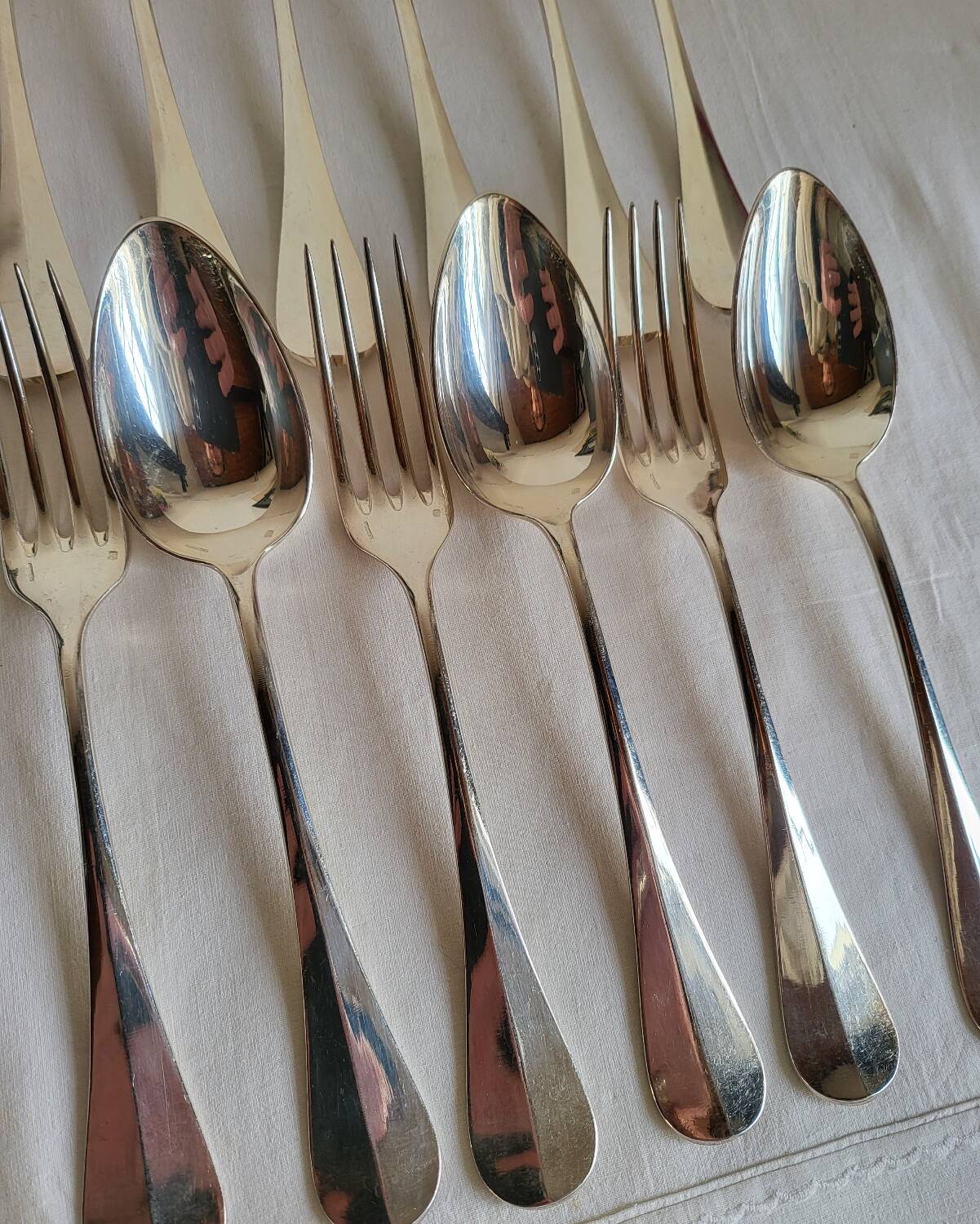 Silver-plated Table Cutlery Ridoux 6 Spoons and 6 Forks