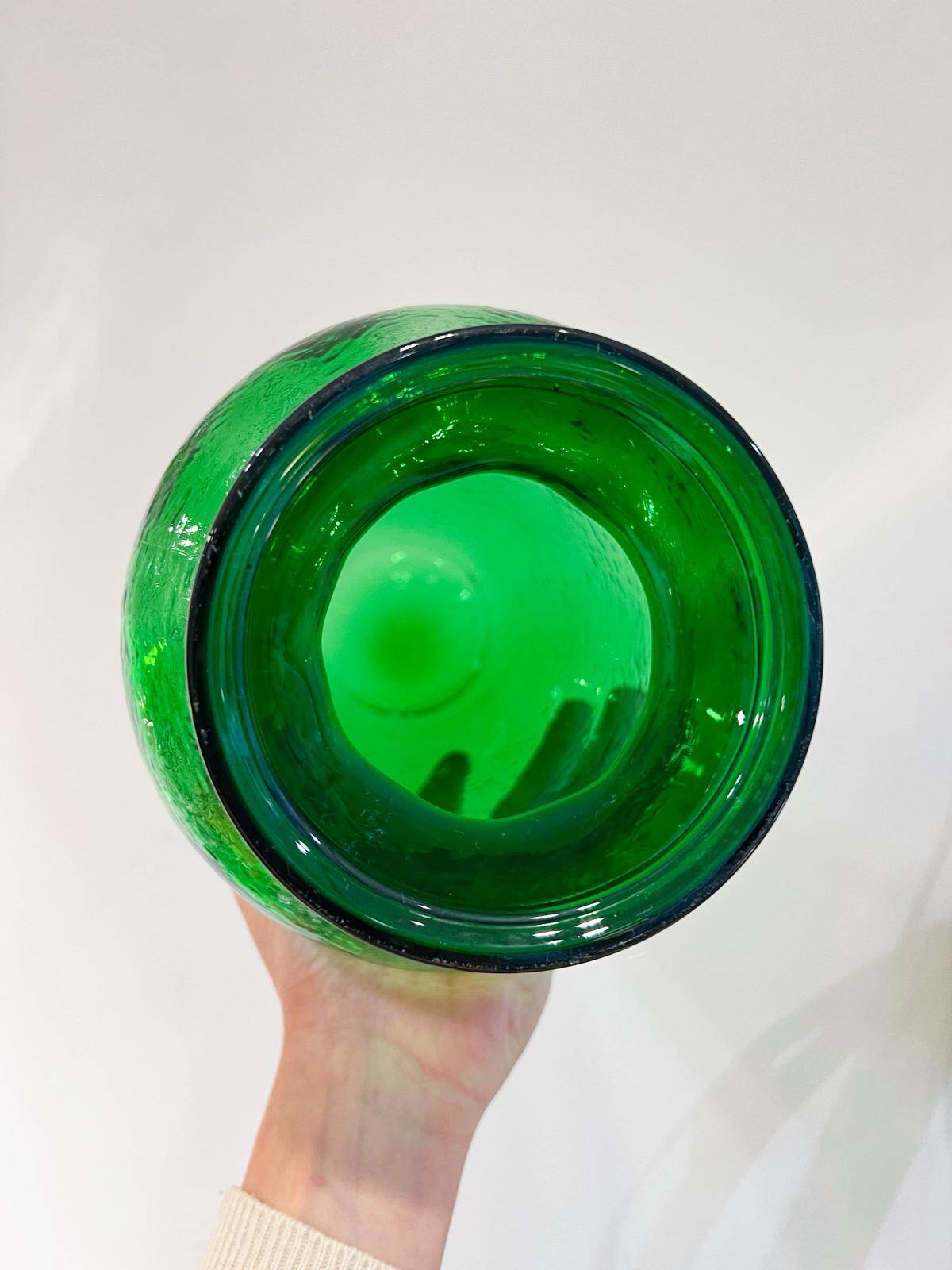 Green glass vase 30 x 17 cm