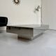 Italian coffee table in chromed metal and vintage brown glass top 70s