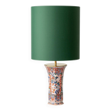 Chinese-style table lamp, French earthenware ceramic in Delft style, 1900s.