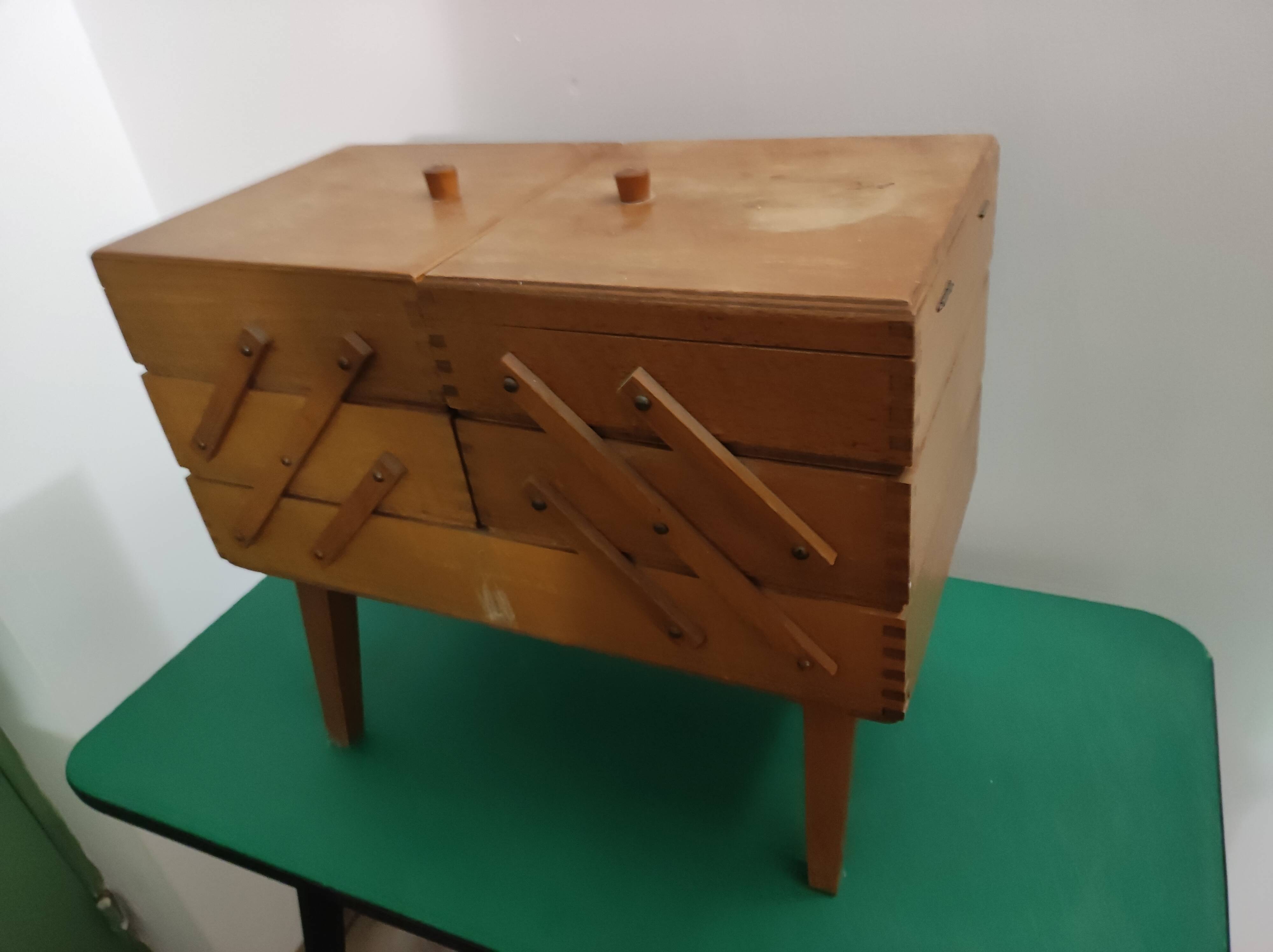 Sewing box working wood vintage Scandinavian design