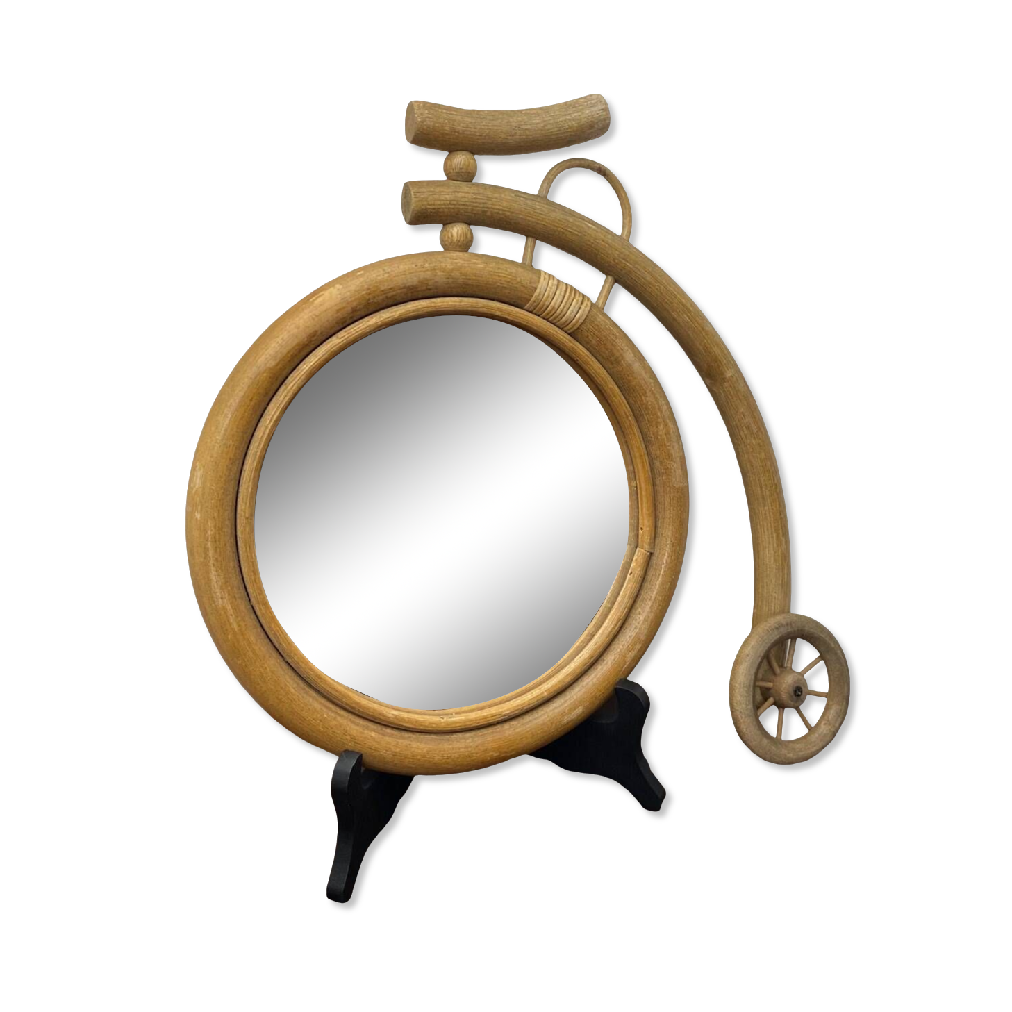 Miroir en rotin vintage