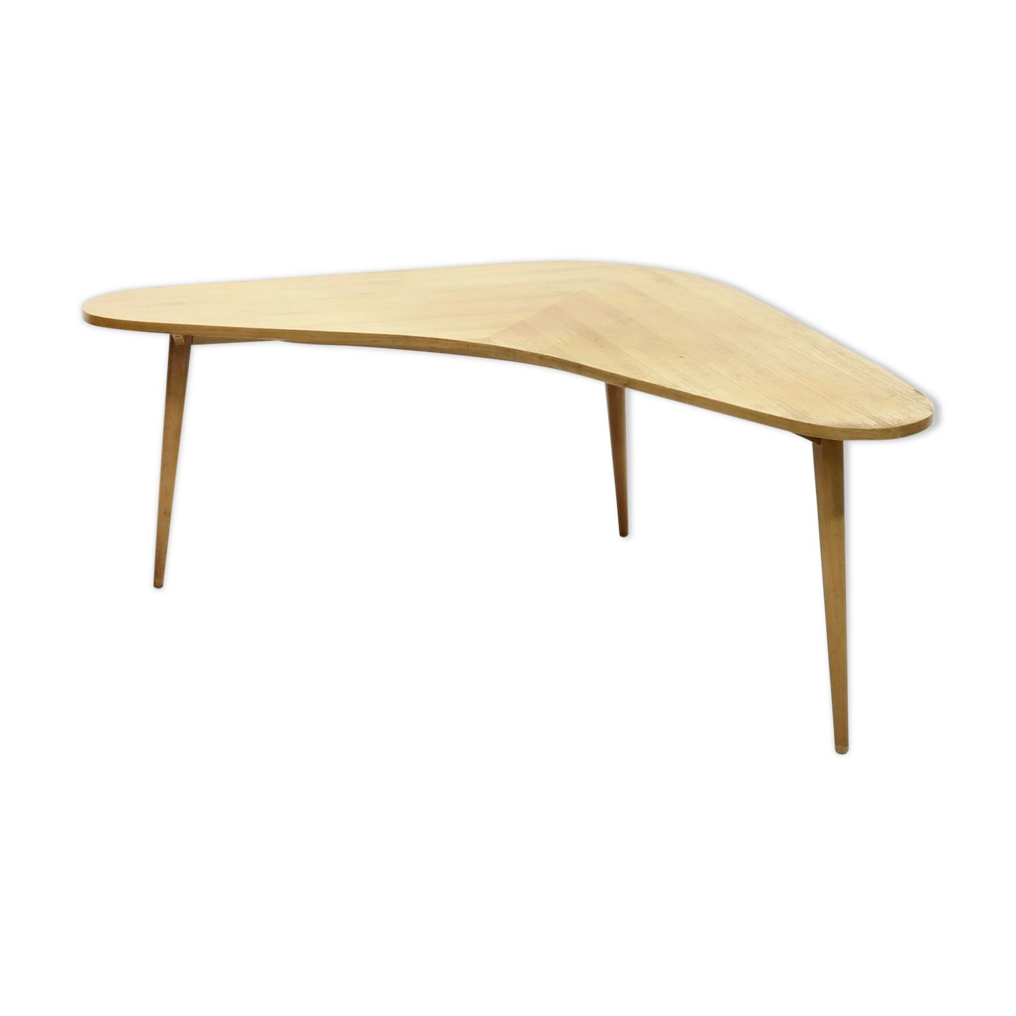 Boomerang desk table in birch 1950s