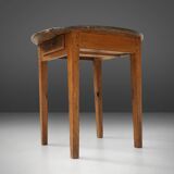 French round sidetable in oak with blue top and beautiful patina, ca. 1850