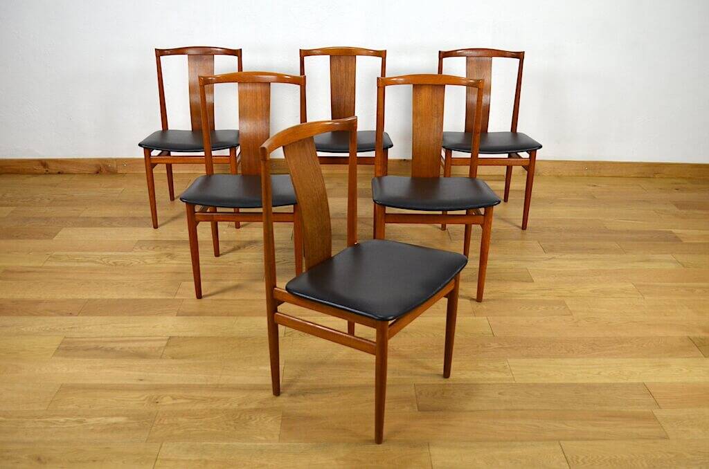 6 Danish teak chairs from 1960 by Henning Sorensen