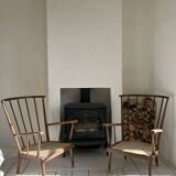 Pair of Baumann fan armchairs