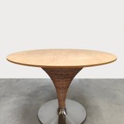 Vintage Italian Tito Agnoli wicker dining table Bonacina Pierantonio