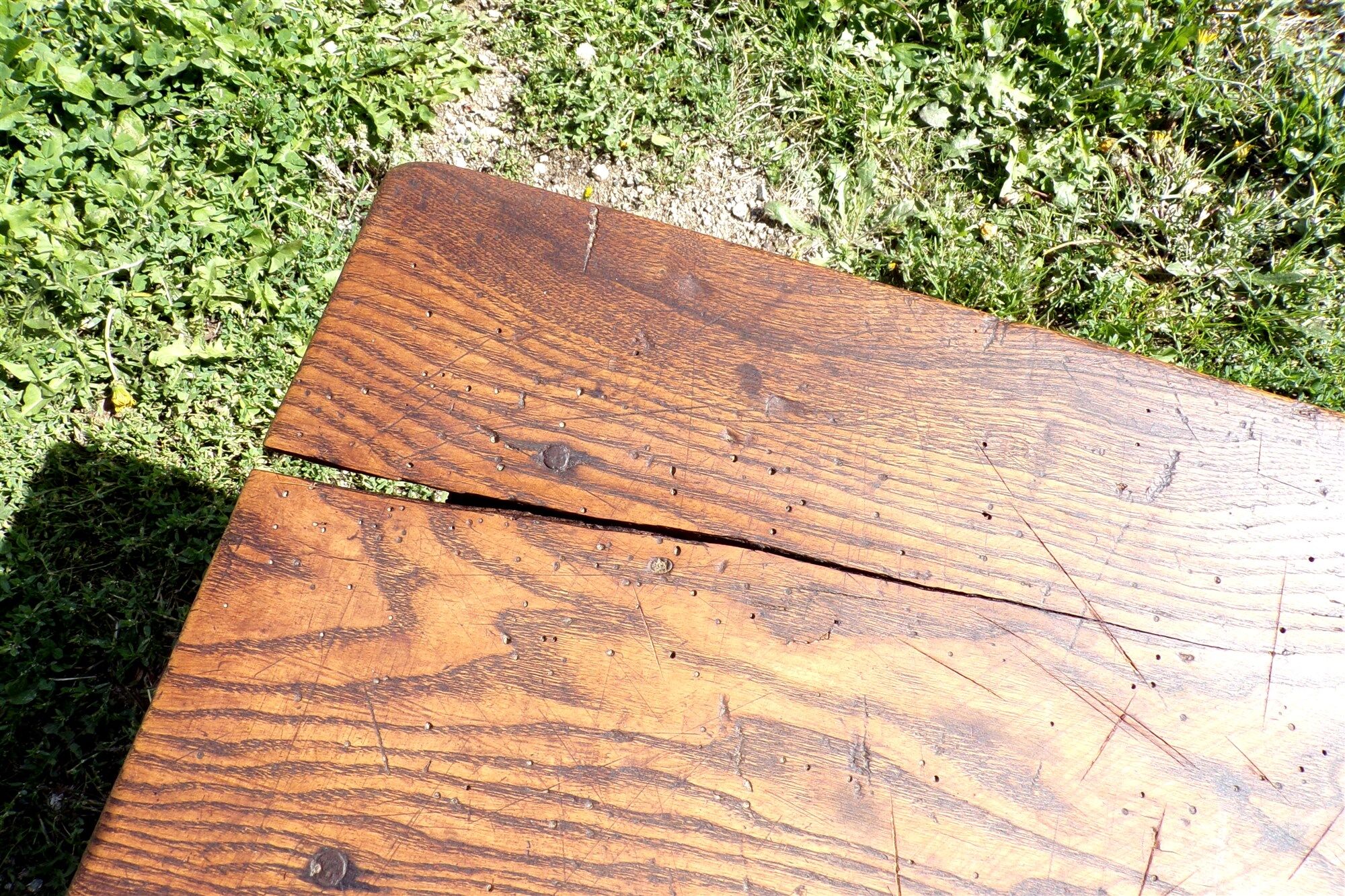 Rustic wooden coffee table with drawer