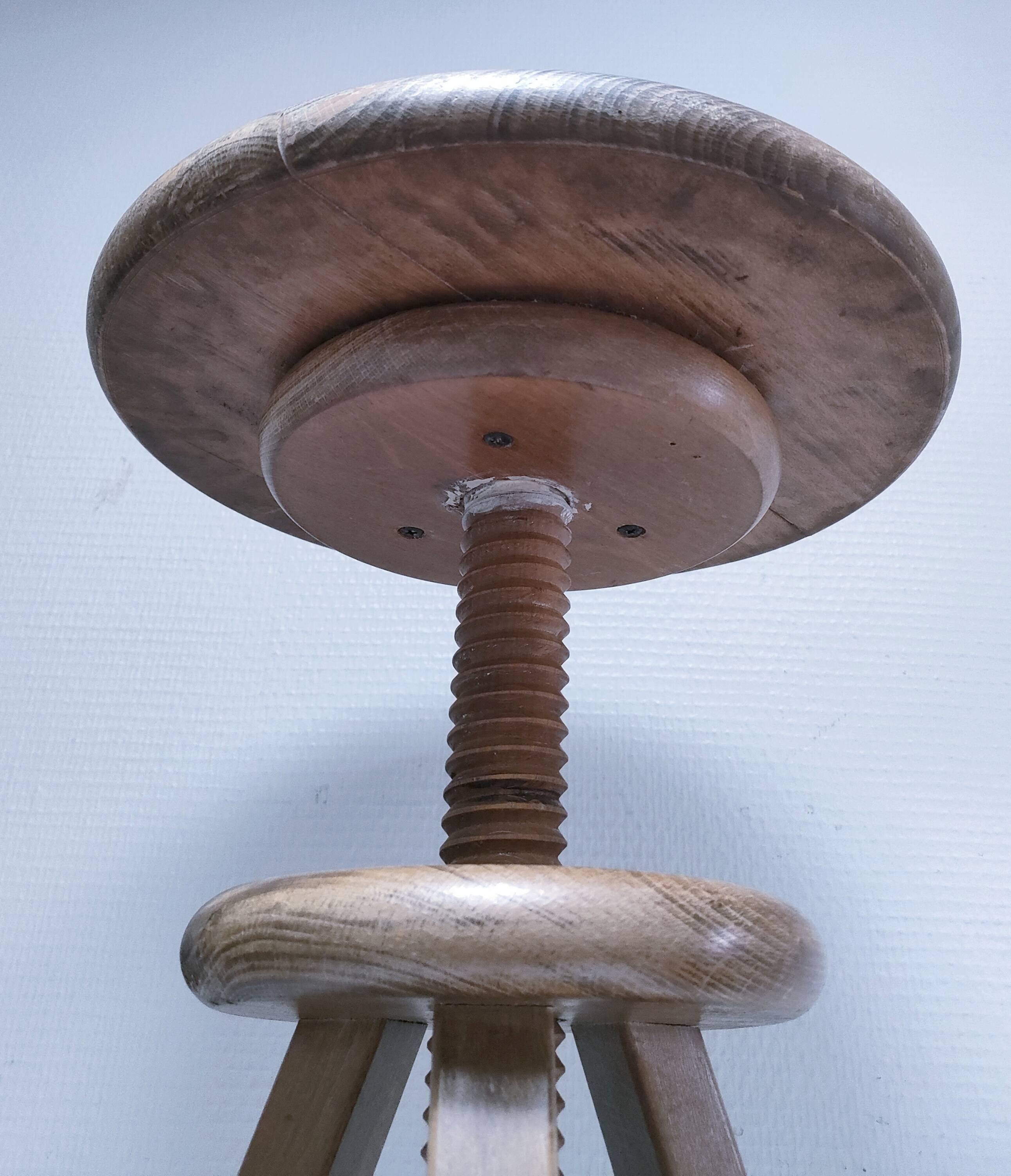 oak workshop patina stool