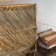 50s wood and straw lamp