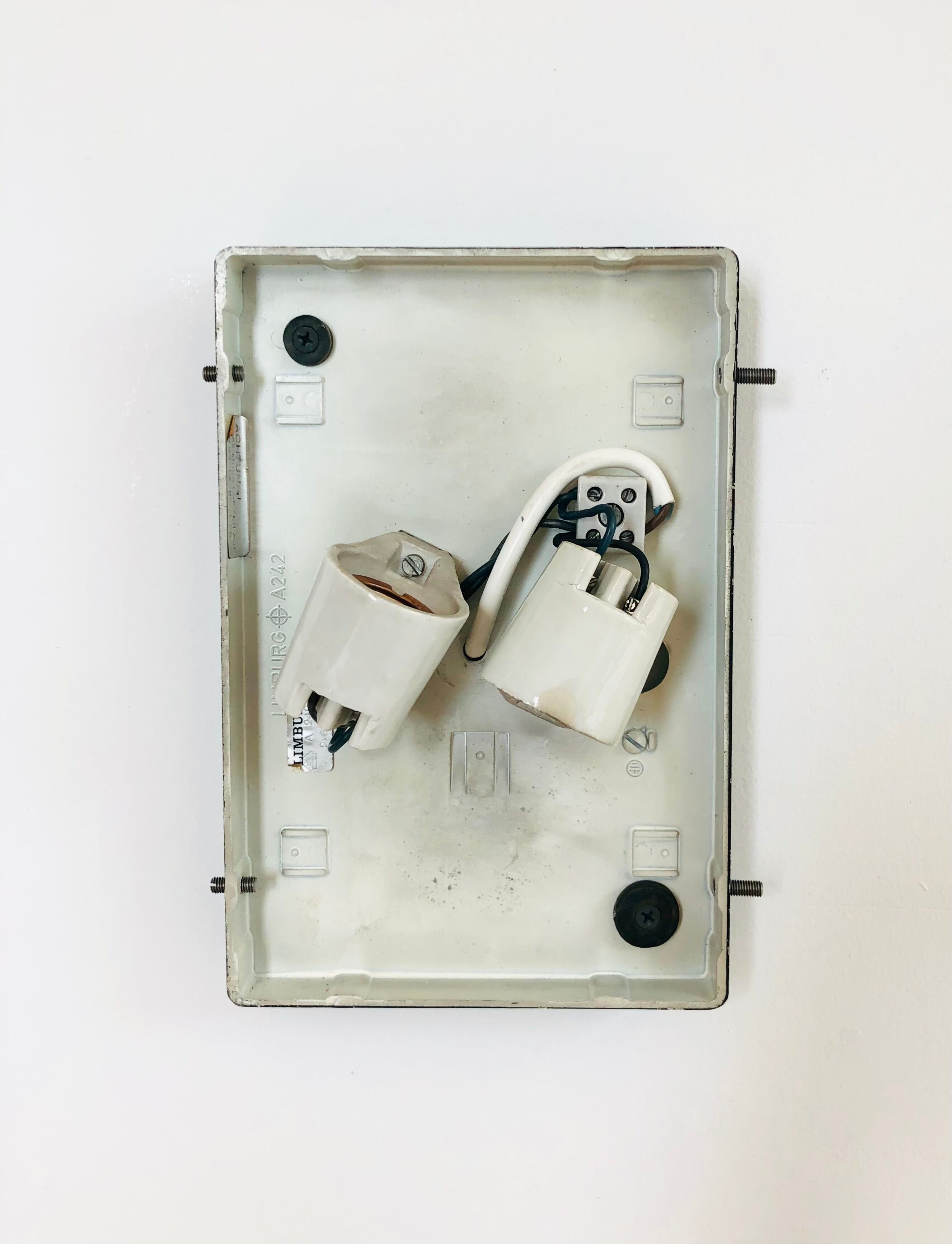 Rectangular embossed glass wall lamp from Limburg, Germany 1970