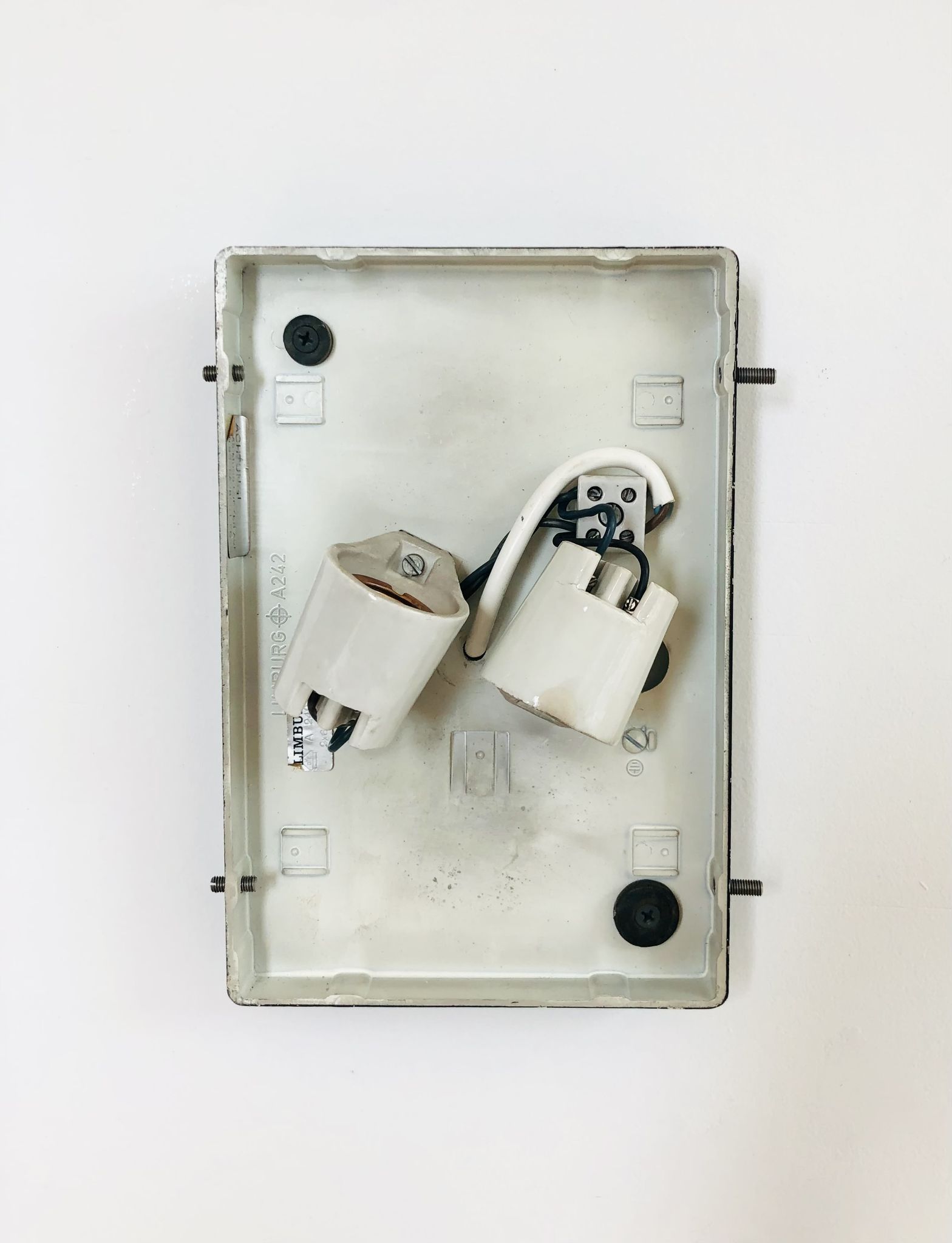 Rectangular embossed glass wall lamp from Limburg, Germany 1970