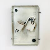 Rectangular embossed glass wall lamp from Limburg, Germany 1970