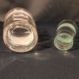 Carafe and glass in granite glass and gold edging