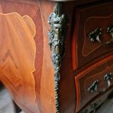 Louis XV solid wood chest of drawers with marble top