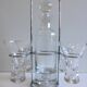 Portable alcohol digestive liquor service design glass & chromed metal stainless steel