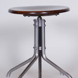 Restored Beech Swivel Piano Stool by Mücke - Melder, Czechia, 1930s