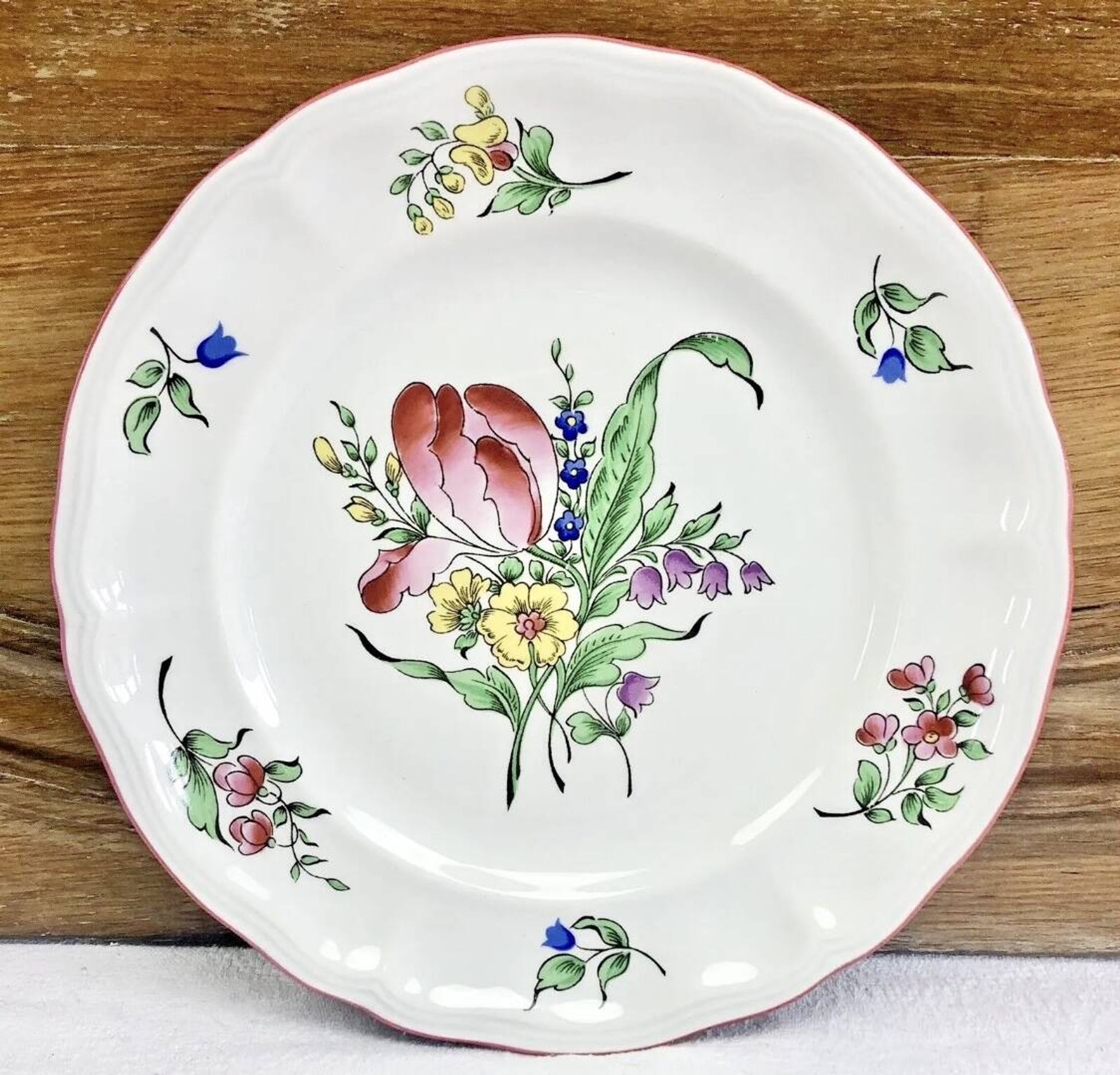5 assiettes à dessert Lunéville modèle Réverbère
