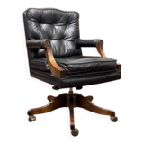 Classic English Black Chesterfield Desk Chair