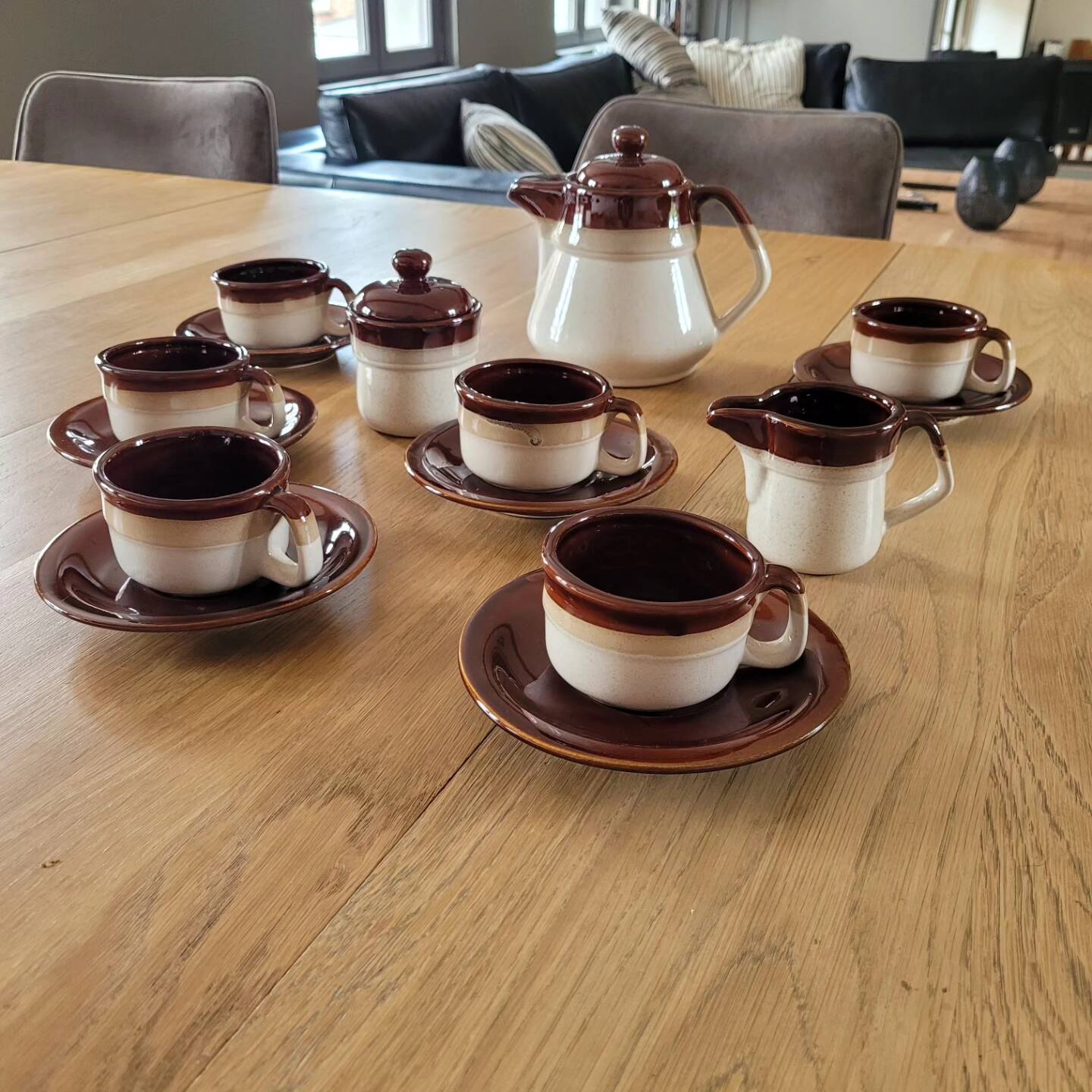 Glazed stoneware coffee service