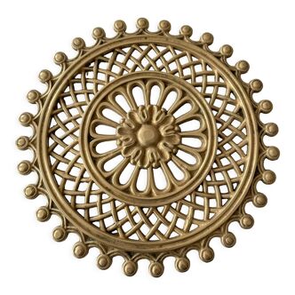 Round brass flat trivet