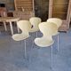 Lot de 4 chaises design vintage – crème & chrome