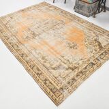 6x9 Peach Yellow Soft Pastel Turkish Vintage Rug, 185x276Cm SK 5250
