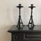 Wrought iron candlesticks