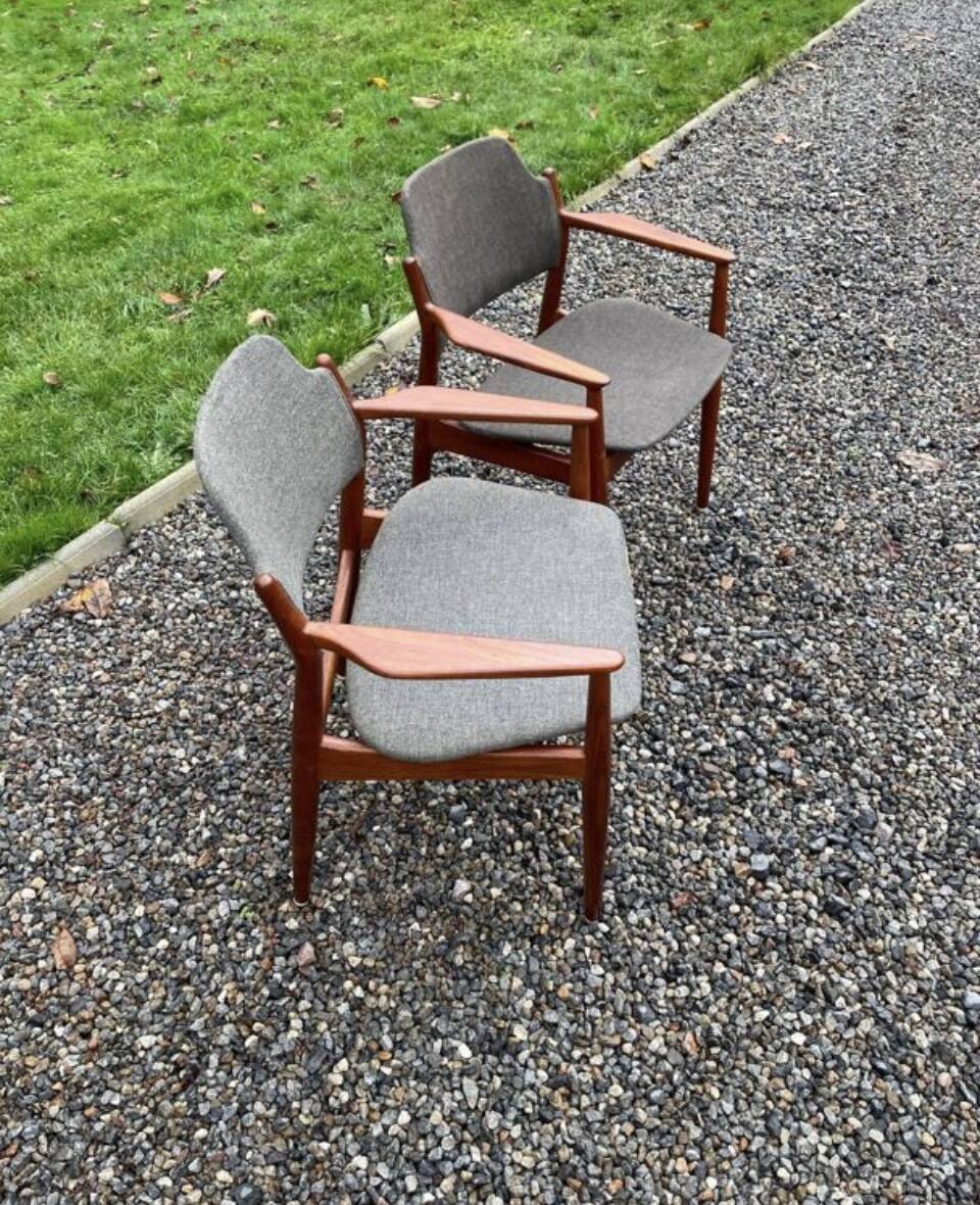 two model 62A armchairs designed by Arne Vodder for Sibast Møbler,