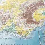 Old map of France from 1950 43x43cm
