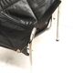 2x Vintage black leather armchair by Strässle HE1106 designed by Hans Eichenberger