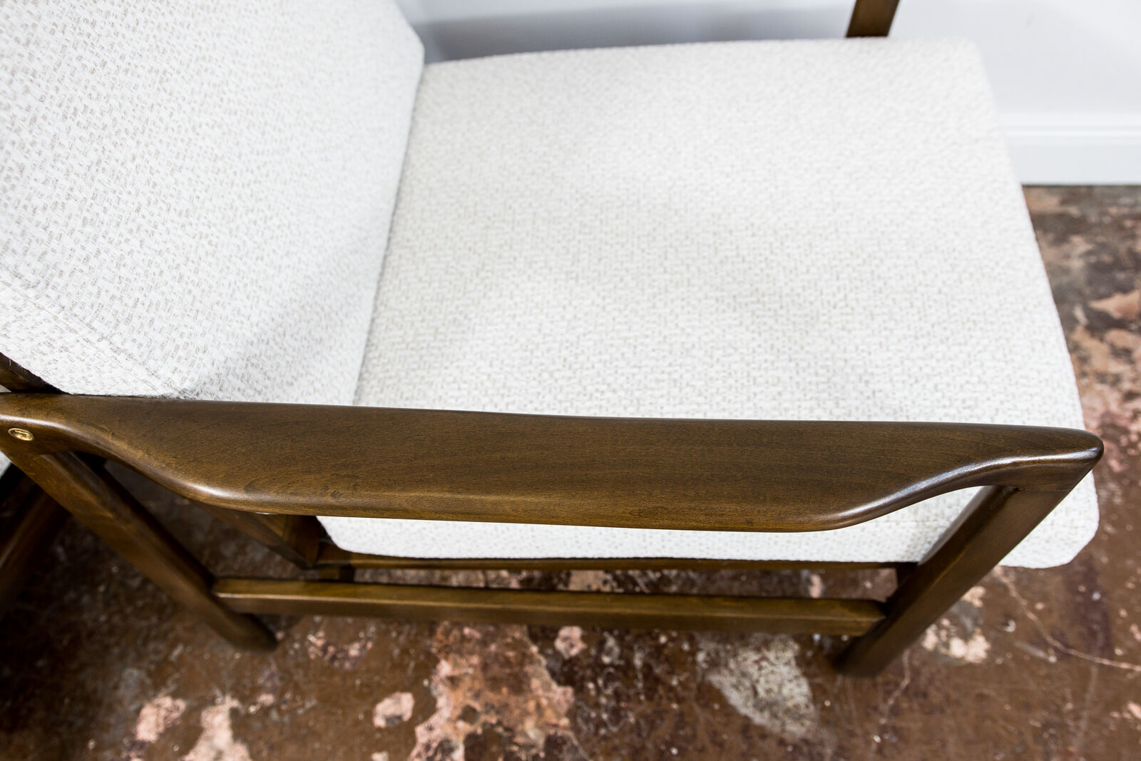 Pair of Restored White Grey B-7522 armchairs by Zenon Bączyk, 1960’s