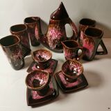 Vallauris Coffee/Tea Service 13 Pieces including Mugs. Signed Vintage