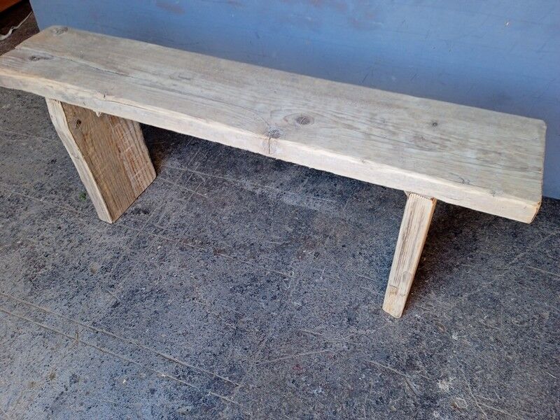 Natural old solid wood bench 120 cm