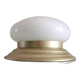 Ceiling lamp globe in white opaline and gold metal art deco style