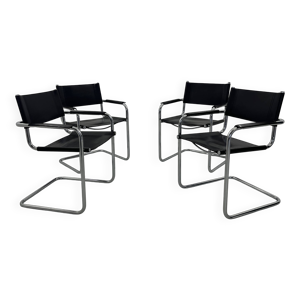 Chaises en cuir, Italie, - marron