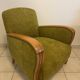 Fauteuil Art Déco en tissu vert